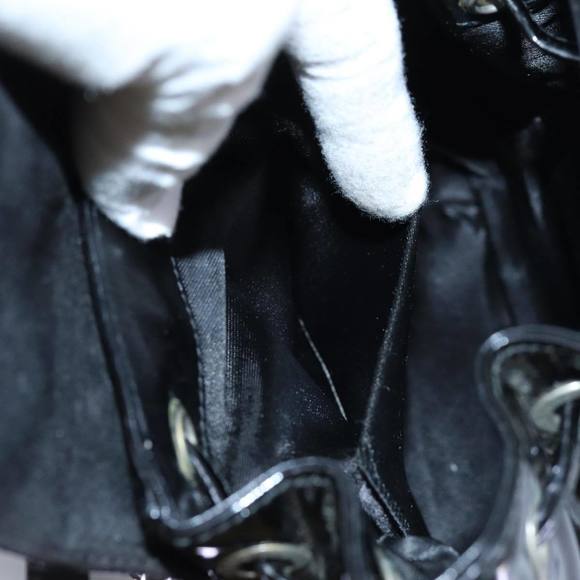 GUCCI Bamboo Backpack Patent leather Black Auth ar11692 - Picture 12 of 16